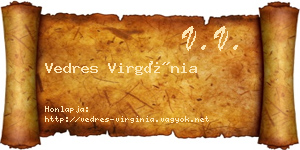 Vedres Virgínia névjegykártya